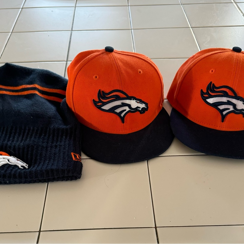 Denver Broncos Hats/ Beanies never been worn